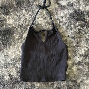 Wilfred Charcoal Ribbed Top